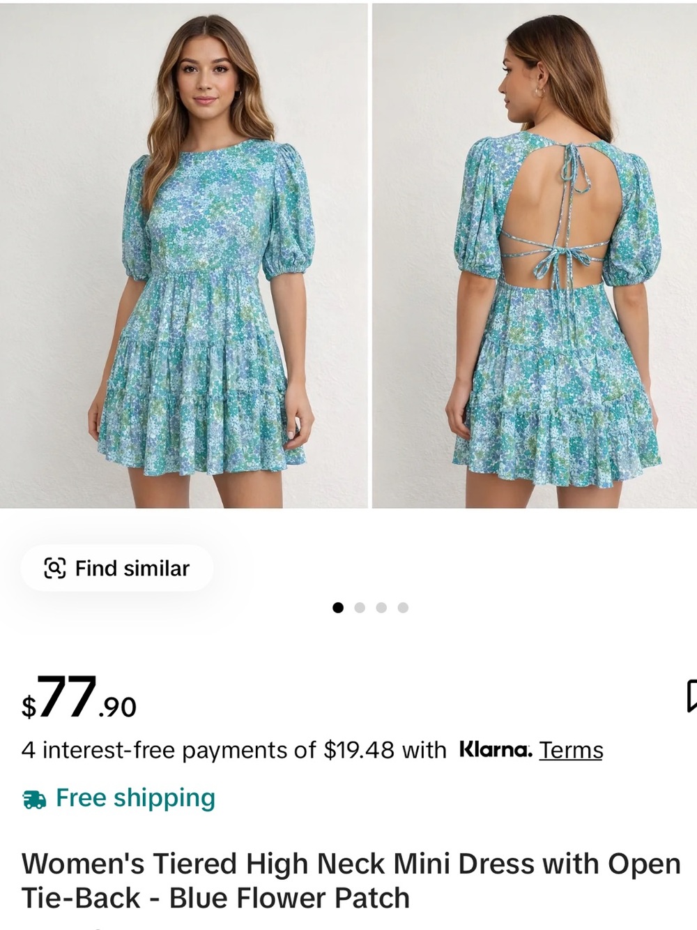 $77 CURRENTLY on TIK TOK New Without Tags Sky to Moon Floral Dress Size Medium